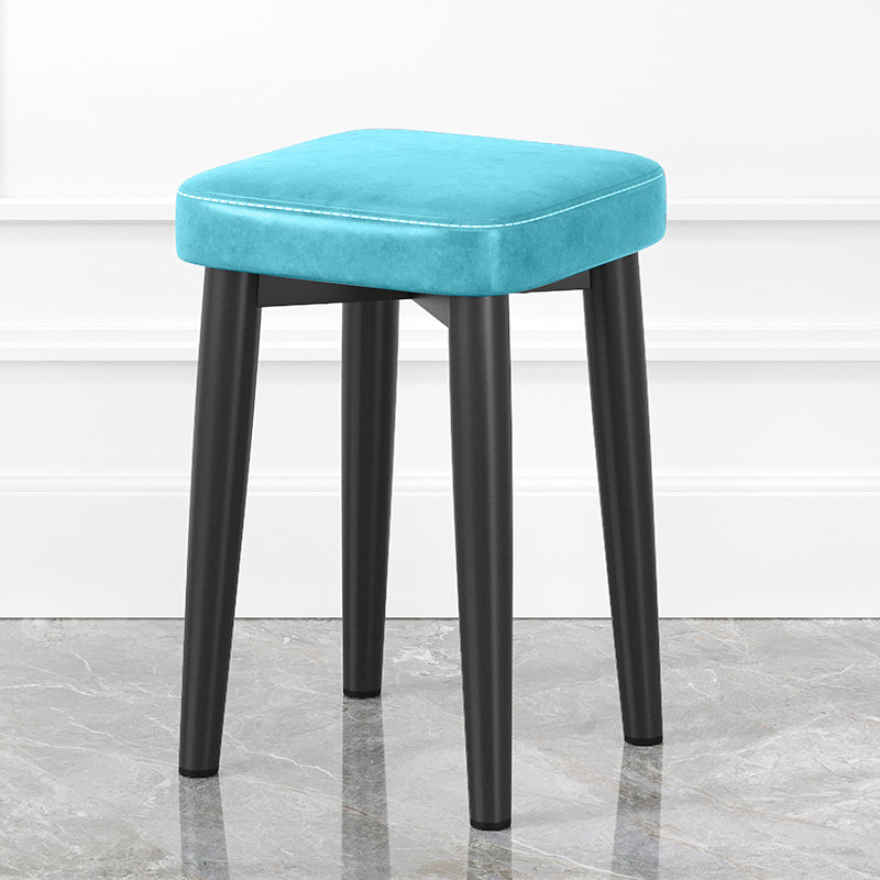 Glam Square Indoor Ottoman Faux Leather Whole Colored Cube Water Resistant Ottoman Blue 1 Piece Black Clearhalo 'furn' 'furn_ottomans_poufs' 'Furniture' 'Living Room Furniture' 'Ottomans & Poufs' 'ottomans_poufs' 5924679