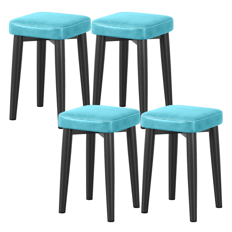 Glam Square Indoor Ottoman Faux Leather Whole Colored Cube Water Resistant Ottoman Blue 4 Piece Set Black Clearhalo 'furn' 'furn_ottomans_poufs' 'Furniture' 'Living Room Furniture' 'Ottomans & Poufs' 'ottomans_poufs' 5924682