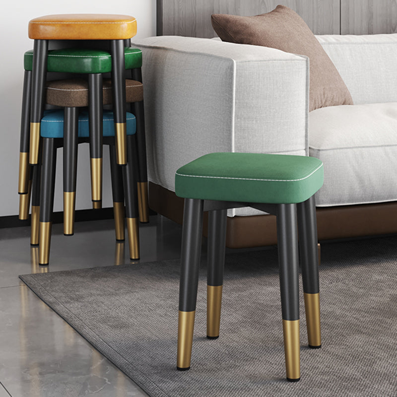 Glam Square Indoor Ottoman Faux Leather Whole Colored Cube Water Resistant Ottoman Clearhalo 'furn' 'furn_ottomans_poufs' 'Furniture' 'Living Room Furniture' 'Ottomans & Poufs' 'ottomans_poufs' 5924695