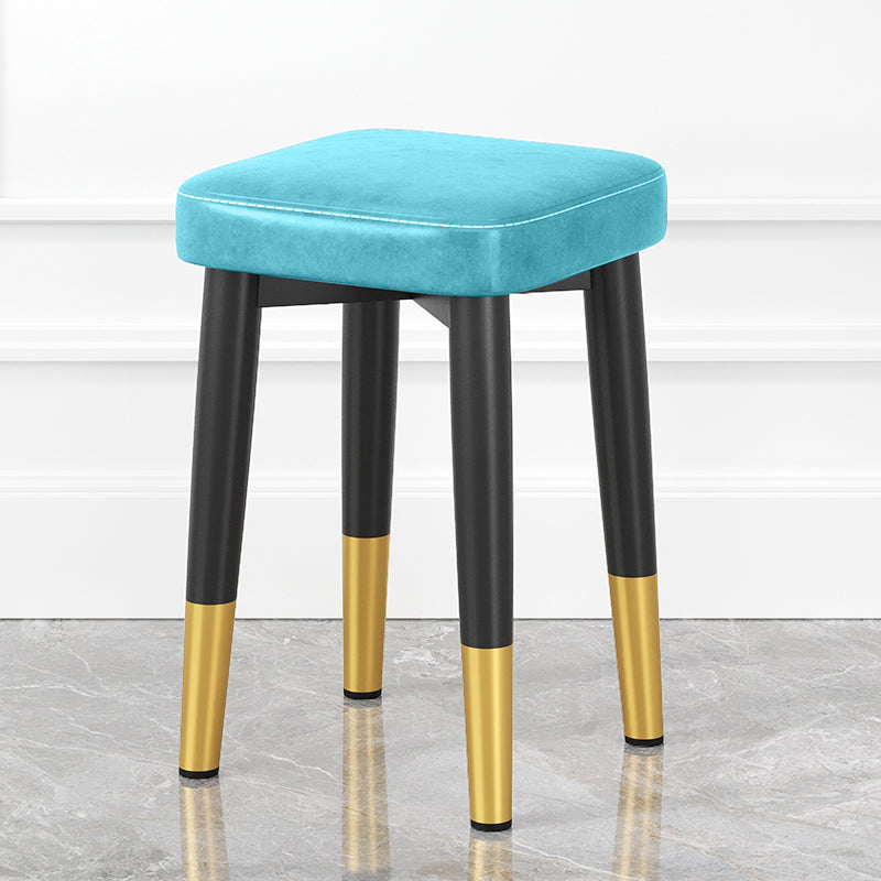 Glam Square Indoor Ottoman Faux Leather Whole Colored Cube Water Resistant Ottoman Blue 1 Piece Black Gold Clearhalo 'furn' 'furn_ottomans_poufs' 'Furniture' 'Living Room Furniture' 'Ottomans & Poufs' 'ottomans_poufs' 5924696