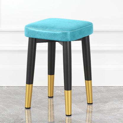 Glam Square Indoor Ottoman Faux Leather Whole Colored Cube Water Resistant Ottoman Blue 1 Piece Black Gold Clearhalo 'furn' 'furn_ottomans_poufs' 'Furniture' 'Living Room Furniture' 'Ottomans & Poufs' 'ottomans_poufs' 5924696