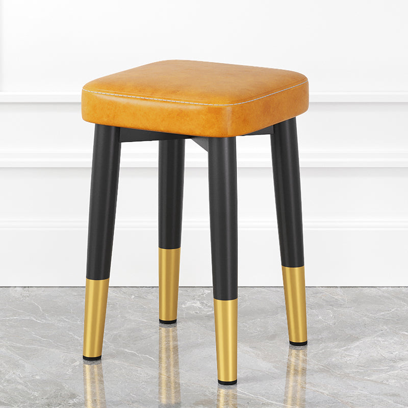 Glam Square Indoor Ottoman Faux Leather Whole Colored Cube Water Resistant Ottoman Orange 1 Piece Black Gold Clearhalo 'furn' 'furn_ottomans_poufs' 'Furniture' 'Living Room Furniture' 'Ottomans & Poufs' 'ottomans_poufs' 5924699