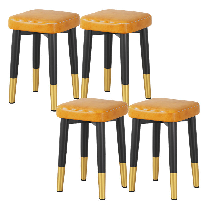 Glam Square Indoor Ottoman Faux Leather Whole Colored Cube Water Resistant Ottoman Orange 4 Piece Set Black Gold Clearhalo 'furn' 'furn_ottomans_poufs' 'Furniture' 'Living Room Furniture' 'Ottomans & Poufs' 'ottomans_poufs' 5924701