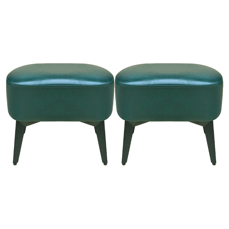 Modern Plain Chair Ottoman PU Leather Rectangle Stain Resistant Footstool Ottoman
