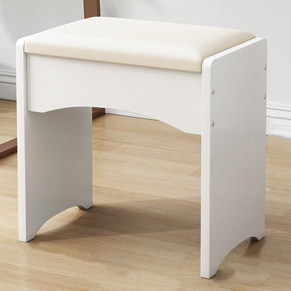 Genuine Leather Standard Ottoman Stain Resistant Rectangle Mid-Century Modern Ottoman 13"L x 9"W x 14"H White 1 Piece Clearhalo 'furn' 'furn_ottomans_poufs' 'Furniture' 'Living Room Furniture' 'Ottomans & Poufs' 'ottomans_poufs' 5924823