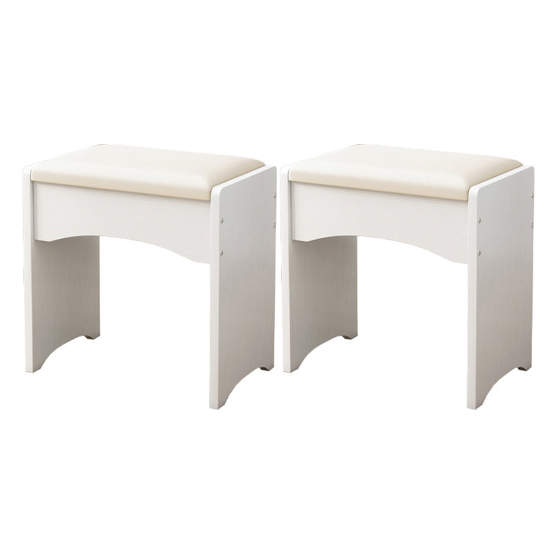 Genuine Leather Standard Ottoman Stain Resistant Rectangle Mid-Century Modern Ottoman 13"L x 9"W x 14"H White 2 Piece Set Clearhalo 'furn' 'furn_ottomans_poufs' 'Furniture' 'Living Room Furniture' 'Ottomans & Poufs' 'ottomans_poufs' 5924824