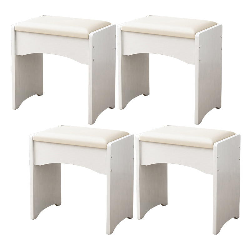 Genuine Leather Standard Ottoman Stain Resistant Rectangle Mid-Century Modern Ottoman 13"L x 9"W x 14"H White 4 Piece Set Clearhalo 'furn' 'furn_ottomans_poufs' 'Furniture' 'Living Room Furniture' 'Ottomans & Poufs' 'ottomans_poufs' 5924827