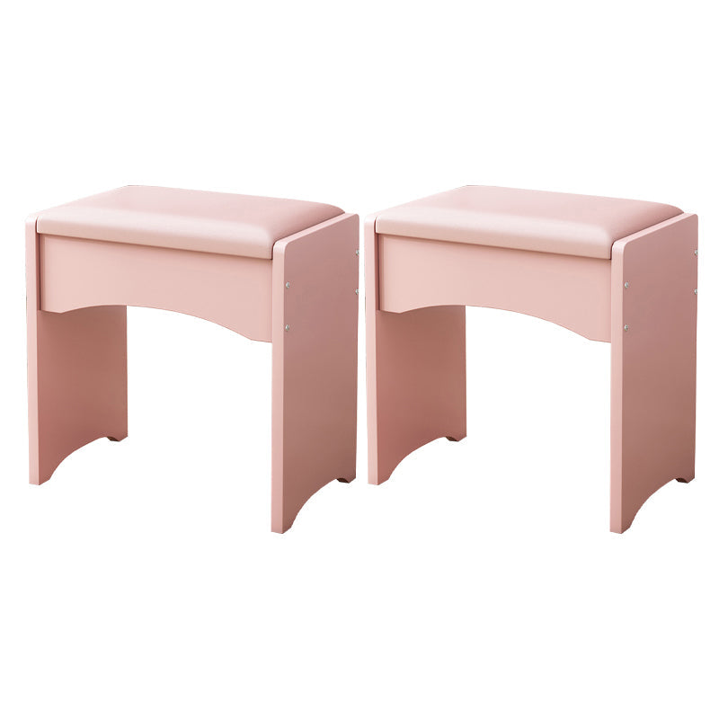 Genuine Leather Standard Ottoman Stain Resistant Rectangle Mid-Century Modern Ottoman Pink 2 Piece Set Clearhalo 'furn' 'furn_ottomans_poufs' 'Furniture' 'Living Room Furniture' 'Ottomans & Poufs' 'ottomans_poufs' 5924830