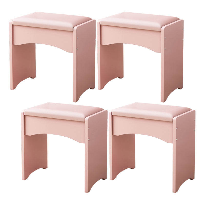 Genuine Leather Standard Ottoman Stain Resistant Rectangle Mid-Century Modern Ottoman Pink 4 Piece Set Clearhalo 'furn' 'furn_ottomans_poufs' 'Furniture' 'Living Room Furniture' 'Ottomans & Poufs' 'ottomans_poufs' 5924833