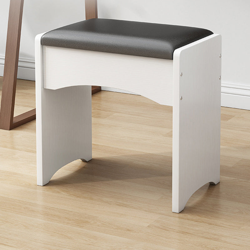 Genuine Leather Standard Ottoman Stain Resistant Rectangle Mid-Century Modern Ottoman 13"L x 9"W x 14"H Black White 1 Piece Clearhalo 'furn' 'furn_ottomans_poufs' 'Furniture' 'Living Room Furniture' 'Ottomans & Poufs' 'ottomans_poufs' 5924835