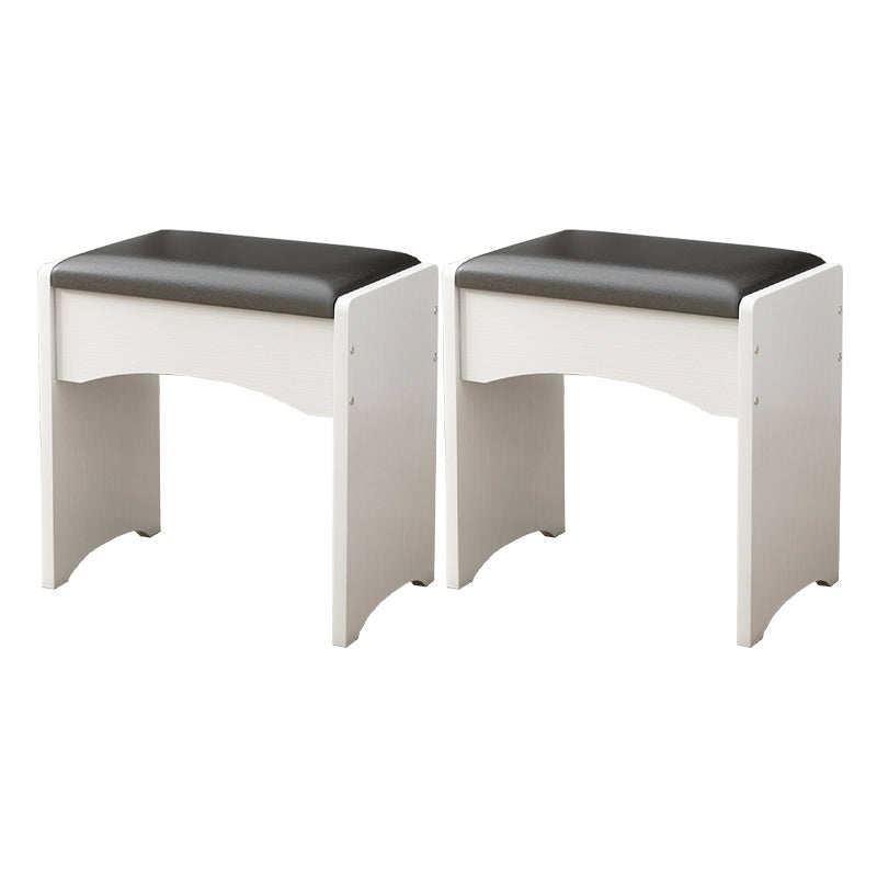 Genuine Leather Standard Ottoman Stain Resistant Rectangle Mid-Century Modern Ottoman 13"L x 9"W x 14"H Black White 2 Piece Set Clearhalo 'furn' 'furn_ottomans_poufs' 'Furniture' 'Living Room Furniture' 'Ottomans & Poufs' 'ottomans_poufs' 5924837