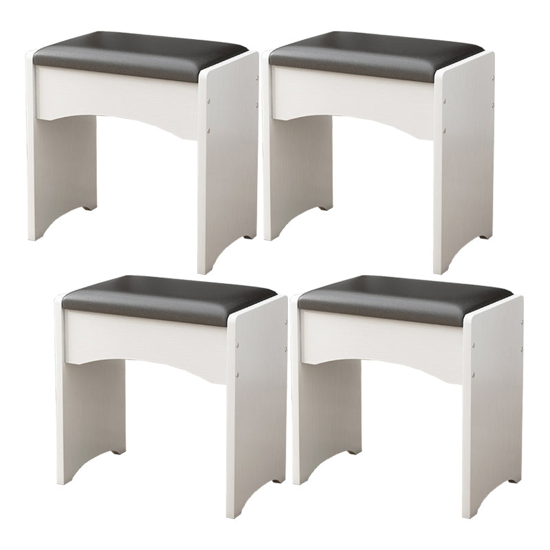 Genuine Leather Standard Ottoman Stain Resistant Rectangle Mid-Century Modern Ottoman 13"L x 9"W x 14"H Black White 4 Piece Set Clearhalo 'furn' 'furn_ottomans_poufs' 'Furniture' 'Living Room Furniture' 'Ottomans & Poufs' 'ottomans_poufs' 5924838