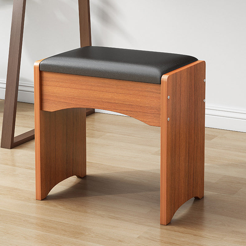 Genuine Leather Standard Ottoman Stain Resistant Rectangle Mid-Century Modern Ottoman Black-Brown 1 Piece Clearhalo 'furn' 'furn_ottomans_poufs' 'Furniture' 'Living Room Furniture' 'Ottomans & Poufs' 'ottomans_poufs' 5924839