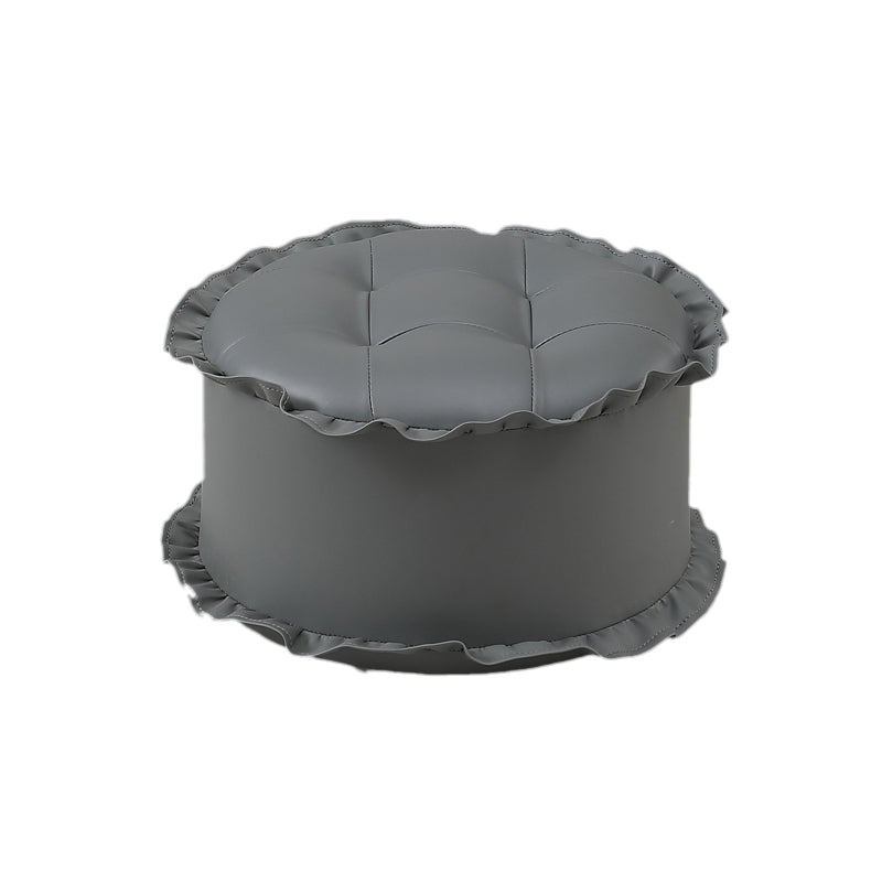 リビングルームのためのモダンな茶色の耐水性プーフレースラウンドプーフ