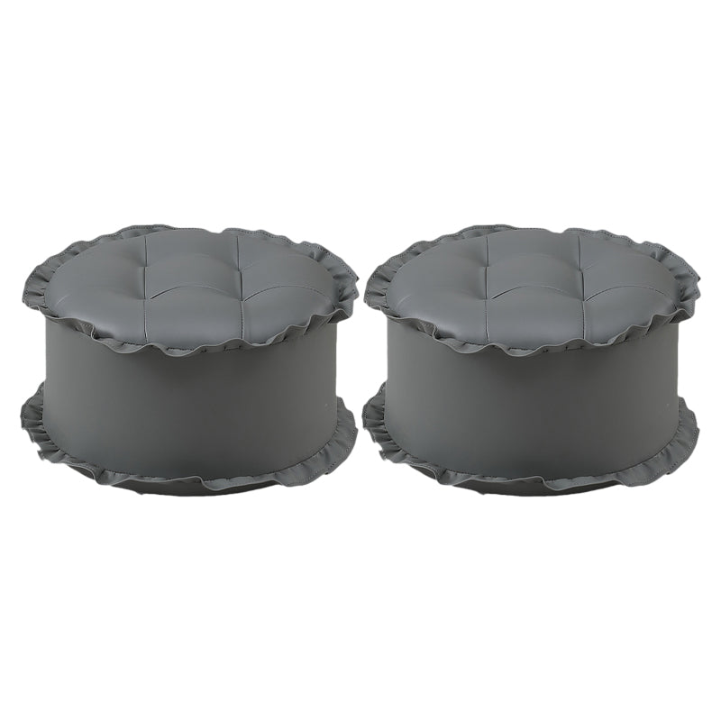 リビングルームのためのモダンな茶色の耐水性プーフレースラウンドプーフ