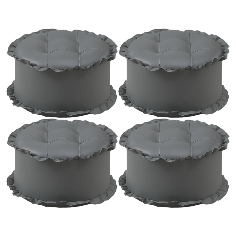 リビングルームのためのモダンな茶色の耐水性プーフレースラウンドプーフ