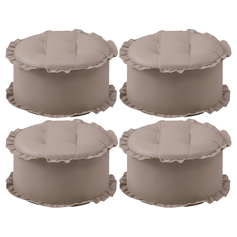 Modern bruin waterbestendige pouf kant ronde pouf voor woonkamer