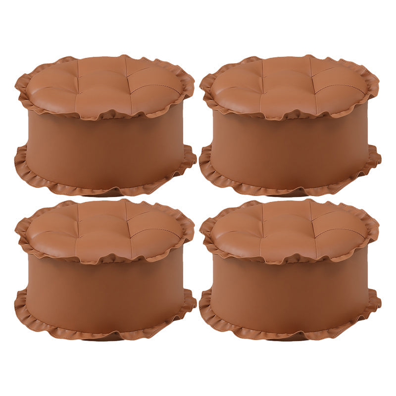 Pouf de encaje resistente al agua marrón moderno para la sala de estar para la sala de estar