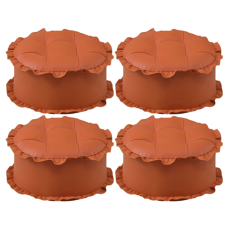 リビングルームのためのモダンな茶色の耐水性プーフレースラウンドプーフ