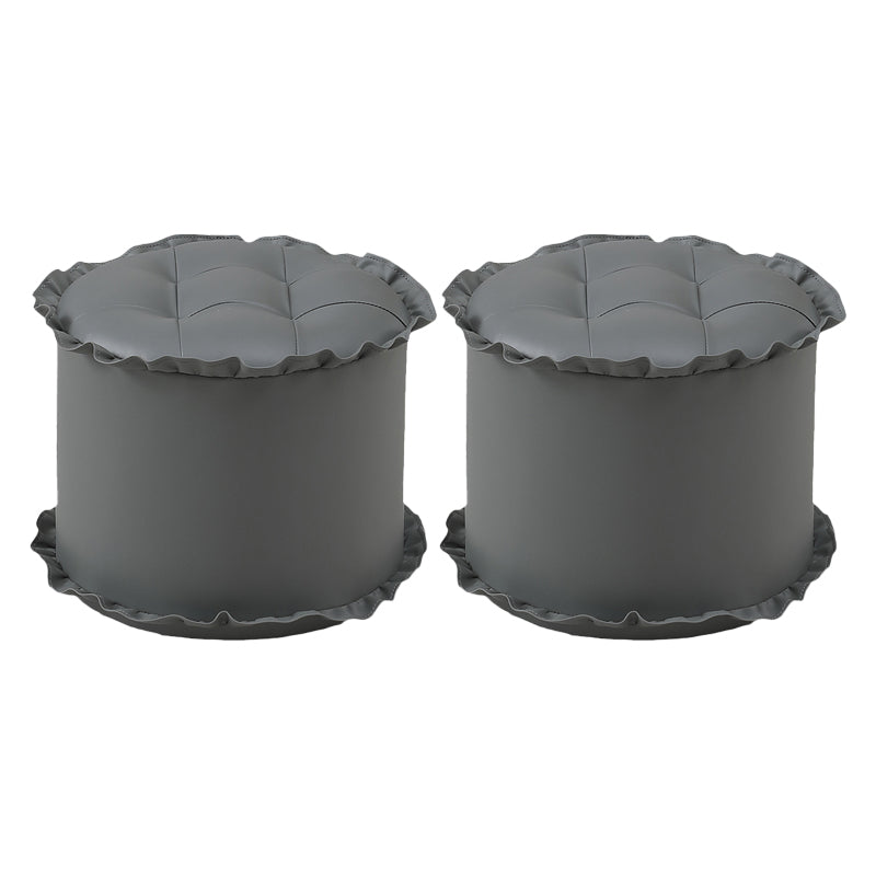 リビングルームのためのモダンな茶色の耐水性プーフレースラウンドプーフ