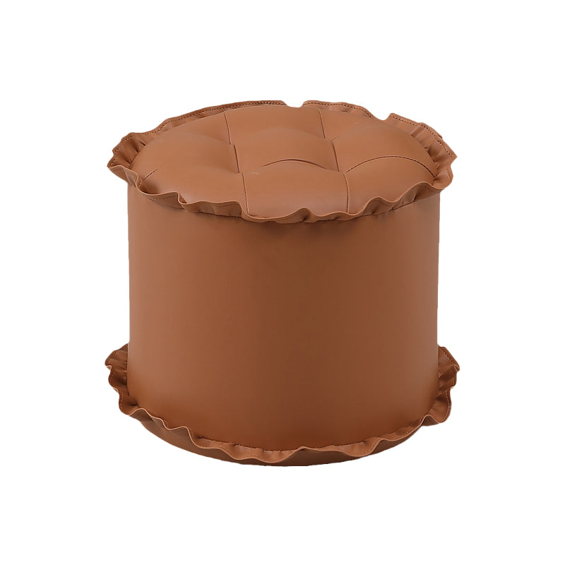 Modern bruin waterbestendige pouf kant ronde pouf voor woonkamer