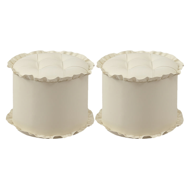 リビングルームのためのモダンな茶色の耐水性プーフレースラウンドプーフ