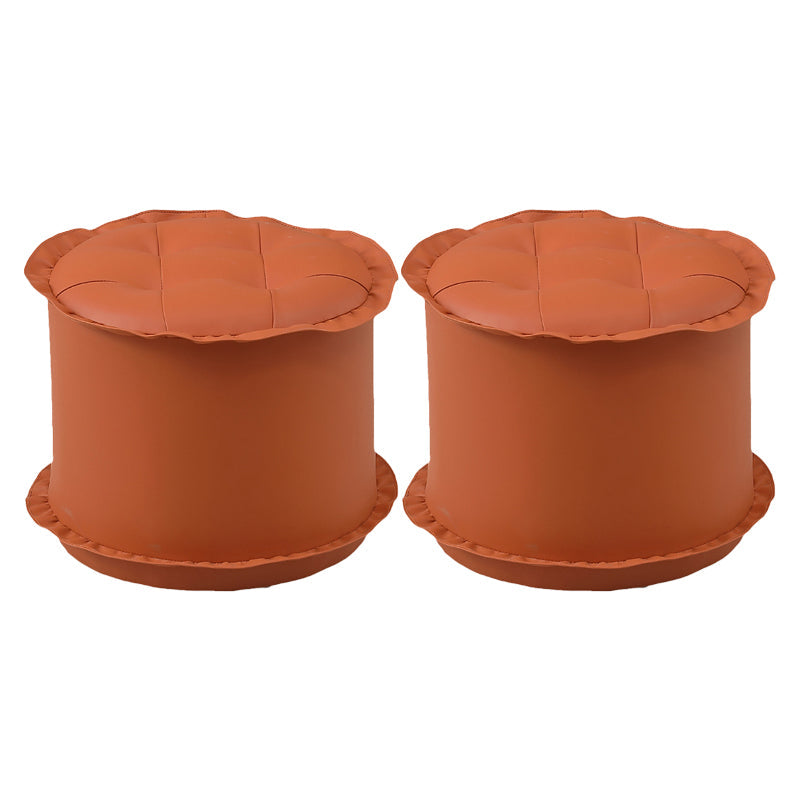 Modern bruin waterbestendige pouf kant ronde pouf voor woonkamer