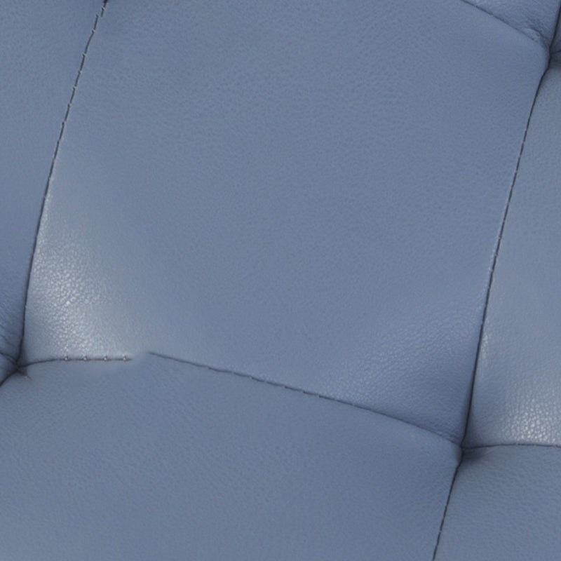 Modern Round Ottoman Solid Color Genuine Leather Tufted Pouf Ottoman Clearhalo 'furn' 'furn_ottomans_poufs' 'Furniture' 'Living Room Furniture' 'Ottomans & Poufs' 'ottomans_poufs' 5924935