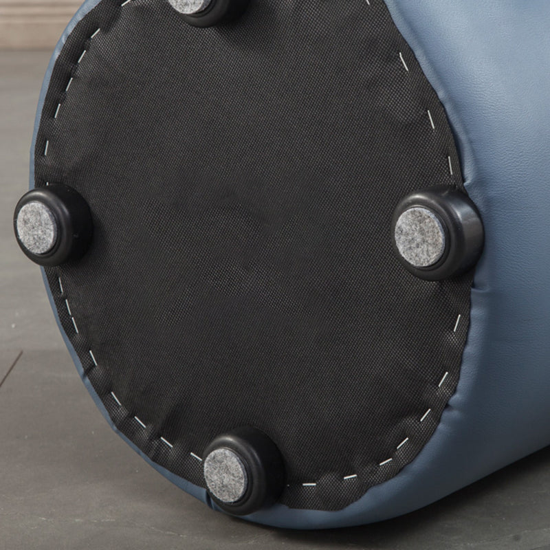 Modern Round Ottoman Solid Color Genuine Leather Tufted Pouf Ottoman Clearhalo 'furn' 'furn_ottomans_poufs' 'Furniture' 'Living Room Furniture' 'Ottomans & Poufs' 'ottomans_poufs' 5924939