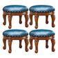 Mid-Century Modern Plain Pouf PU Leather Round Water Resistant Chair Ottoman Blue 4 Piece Set Clearhalo 'furn' 'furn_ottomans_poufs' 'Furniture' 'Living Room Furniture' 'Ottomans & Poufs' 'ottomans_poufs' 5924977