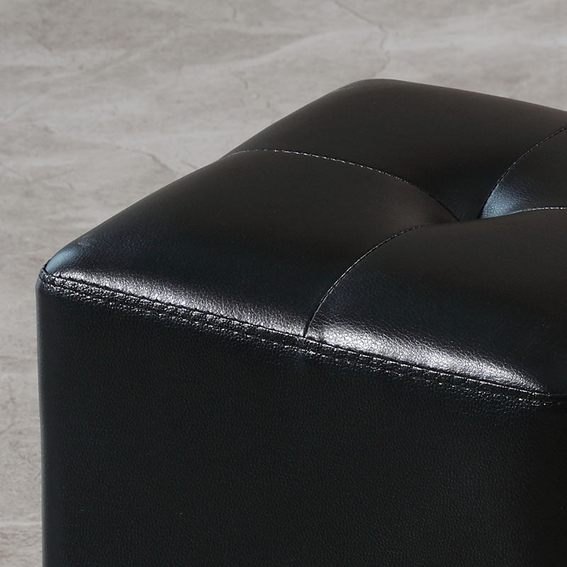 Modern Black Water Resistant Cube Square Leather Indoor Cube Clearhalo 'furn' 'furn_ottomans_poufs' 'Furniture' 'Living Room Furniture' 'Ottomans & Poufs' 'ottomans_poufs' 5924995