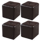 Modern Black Water Resistant Cube Square Leather Indoor Cube Dark Coffee 4 Piece Set Clearhalo 'furn' 'furn_ottomans_poufs' 'Furniture' 'Living Room Furniture' 'Ottomans & Poufs' 'ottomans_poufs' 5925024
