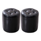 Mid-Century Tufted Ottoman Solid Color Water Resistant Genuine Leather Ottoman Black Round 2 Piece Set Clearhalo 'furn' 'furn_ottomans_poufs' 'Furniture' 'Living Room Furniture' 'Ottomans & Poufs' 'ottomans_poufs' 5925034