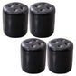 Mid-Century Tufted Ottoman Solid Color Water Resistant Genuine Leather Ottoman Black Round 4 Piece Set Clearhalo 'furn' 'furn_ottomans_poufs' 'Furniture' 'Living Room Furniture' 'Ottomans & Poufs' 'ottomans_poufs' 5925036