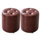 Mid-Century Tufted Ottoman Solid Color Water Resistant Genuine Leather Ottoman Brown Round 2 Piece Set Clearhalo 'furn' 'furn_ottomans_poufs' 'Furniture' 'Living Room Furniture' 'Ottomans & Poufs' 'ottomans_poufs' 5925047