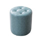 Mid-Century Tufted Ottoman Solid Color Water Resistant Genuine Leather Ottoman Blue Round 1 Piece Clearhalo 'furn' 'furn_ottomans_poufs' 'Furniture' 'Living Room Furniture' 'Ottomans & Poufs' 'ottomans_poufs' 5925050