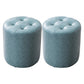 Mid-Century Tufted Ottoman Solid Color Water Resistant Genuine Leather Ottoman Blue Round 2 Piece Set Clearhalo 'furn' 'furn_ottomans_poufs' 'Furniture' 'Living Room Furniture' 'Ottomans & Poufs' 'ottomans_poufs' 5925053