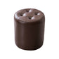 Mid-Century Tufted Ottoman Solid Color Water Resistant Genuine Leather Ottoman Coffee Round 1 Piece Clearhalo 'furn' 'furn_ottomans_poufs' 'Furniture' 'Living Room Furniture' 'Ottomans & Poufs' 'ottomans_poufs' 5925061