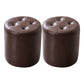 Mid-Century Tufted Ottoman Solid Color Water Resistant Genuine Leather Ottoman Coffee Round 2 Piece Set Clearhalo 'furn' 'furn_ottomans_poufs' 'Furniture' 'Living Room Furniture' 'Ottomans & Poufs' 'ottomans_poufs' 5925062