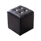 Mid-Century Tufted Ottoman Solid Color Water Resistant Genuine Leather Ottoman Black Square 1 Piece Clearhalo 'furn' 'furn_ottomans_poufs' 'Furniture' 'Living Room Furniture' 'Ottomans & Poufs' 'ottomans_poufs' 5925064