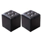 Mid-Century Tufted Ottoman Solid Color Water Resistant Genuine Leather Ottoman Black Square 2 Piece Set Clearhalo 'furn' 'furn_ottomans_poufs' 'Furniture' 'Living Room Furniture' 'Ottomans & Poufs' 'ottomans_poufs' 5925065