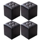 Mid-Century Tufted Ottoman Solid Color Water Resistant Genuine Leather Ottoman Black Square 4 Piece Set Clearhalo 'furn' 'furn_ottomans_poufs' 'Furniture' 'Living Room Furniture' 'Ottomans & Poufs' 'ottomans_poufs' 5925066