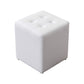 Mid-Century Tufted Ottoman Solid Color Water Resistant Genuine Leather Ottoman White Square 1 Piece Clearhalo 'furn' 'furn_ottomans_poufs' 'Furniture' 'Living Room Furniture' 'Ottomans & Poufs' 'ottomans_poufs' 5925067