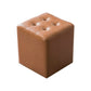 Mid-Century Tufted Ottoman Solid Color Water Resistant Genuine Leather Ottoman Light Brown Square 1 Piece Clearhalo 'furn' 'furn_ottomans_poufs' 'Furniture' 'Living Room Furniture' 'Ottomans & Poufs' 'ottomans_poufs' 5925079