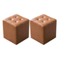 Mid-Century Tufted Ottoman Solid Color Water Resistant Genuine Leather Ottoman Light Brown Square 2 Piece Set Clearhalo 'furn' 'furn_ottomans_poufs' 'Furniture' 'Living Room Furniture' 'Ottomans & Poufs' 'ottomans_poufs' 5925080