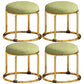 Standard Ottoman Fade Resistant Cotton Blend Glam Round Solid Color Ottoman Green 4 Piece Set Gold Clearhalo 'furn' 'furn_ottomans_poufs' 'Furniture' 'Living Room Furniture' 'Ottomans & Poufs' 'ottomans_poufs' 5925116