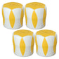 Modern Water Resistant Pouf Round Color Block Leather Indoor Pouf Yellow 4 Piece Set Clearhalo 'furn' 'furn_ottomans_poufs' 'Furniture' 'Living Room Furniture' 'Ottomans & Poufs' 'ottomans_poufs' 5925135
