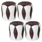 Modern Water Resistant Pouf Round Color Block Leather Indoor Pouf Brown 4 Piece Set Clearhalo 'furn' 'furn_ottomans_poufs' 'Furniture' 'Living Room Furniture' 'Ottomans & Poufs' 'ottomans_poufs' 5925139