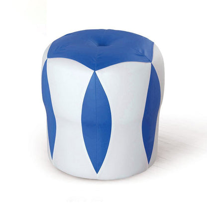 Modern Water Resistant Pouf Round Color Block Leather Indoor Pouf Blue 1 Piece Clearhalo 'furn' 'furn_ottomans_poufs' 'Furniture' 'Living Room Furniture' 'Ottomans & Poufs' 'ottomans_poufs' 5925140