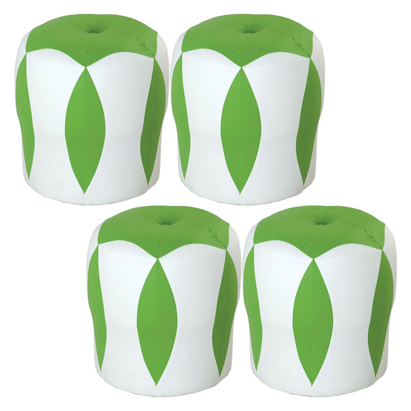 Modern Water Resistant Pouf Round Color Block Leather Indoor Pouf Green 4 Piece Set Clearhalo 'furn' 'furn_ottomans_poufs' 'Furniture' 'Living Room Furniture' 'Ottomans & Poufs' 'ottomans_poufs' 5925145